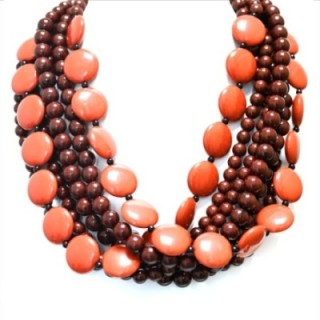 Collana Bijoux Multi-Filo Perline Corallo
