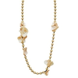 Collana Bijoux Lunga Fior di Perline Beige