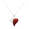 Collana Bijoux Ciondolo Metà Cuore Pietra Rossa