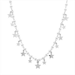 Girocollo Perle Stelline Acciaio 316L Argentato