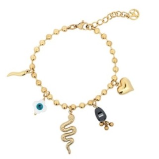 Bracciale Bubbles Multi-Charms Snake Acciaio