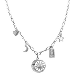 Giro-Catena Multi-Charms Sole-Luna Acciaio