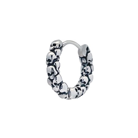 Orecchino Uomo Mini Cerchio Teschi Acciaio 316L