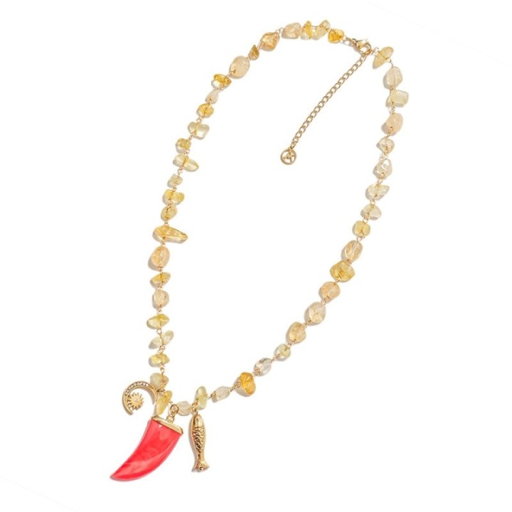 Giro-Pietre Giallo con Charms Portafortuna Acciaio 316L