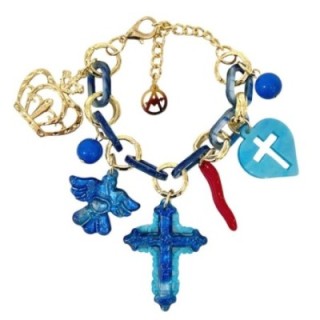 Bracciale Bijoux CRUX Catena Multi-Charms Blu