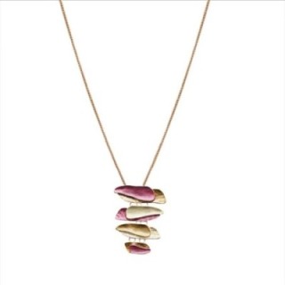 Collana Bijoux Lunga Pietre Zen Fucsia Smaltato