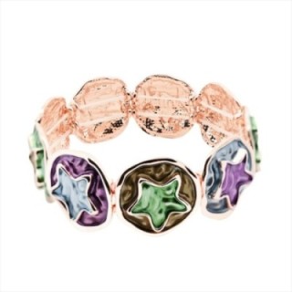 Bracciale Bijoux Elastico Star Verde Smaltato