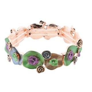 Bracciale Bijoux Elastico Fior di Loto Smaltato Verde
