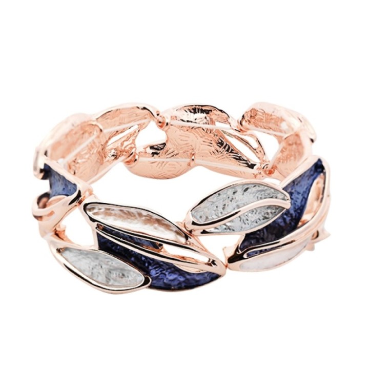 Bracciale Bijoux Elastico Ulivo Smaltato Blu