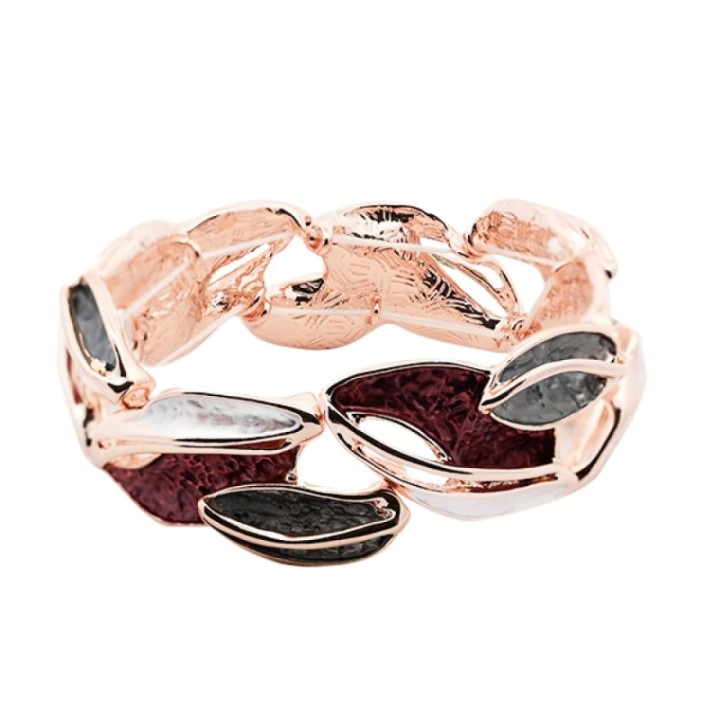 Bracciale Bijoux Elastico Ulivo Smaltato Porpora