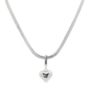 Girocollo Catena Snake Pendente Cuore Acciaio 316L