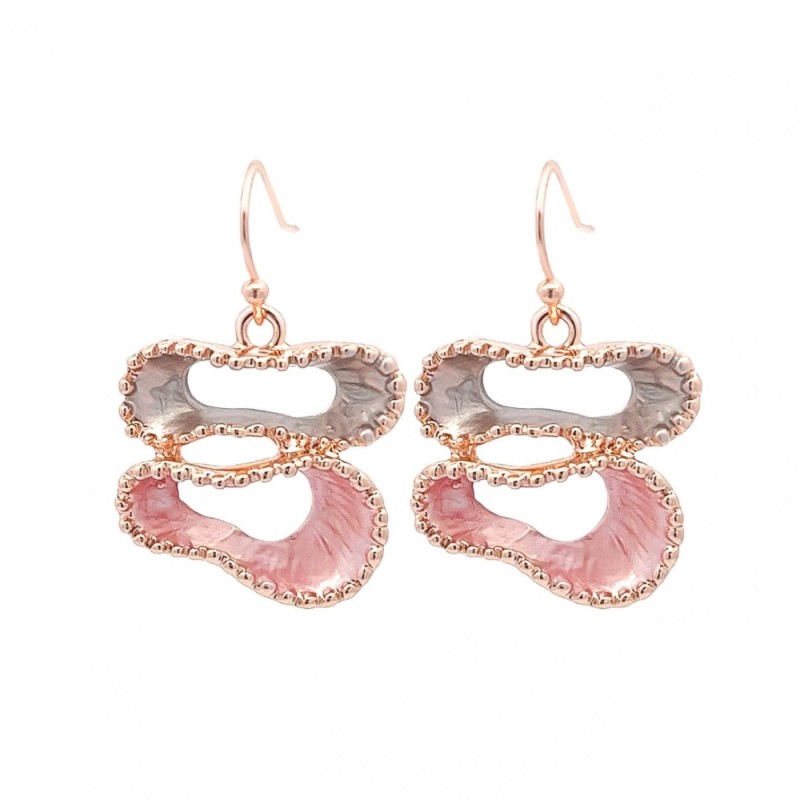 Mono-Pendenti Bijoux Infinito Astratto Smaltato Rosa-Grigio