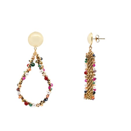 Pendenti Goccia con Cristalli Multicolore Acciaio
