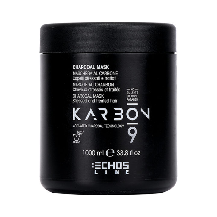 Maschera al Carbone Capelli Stressati-Trattati KARBON 9 [1Litro] by Echosline