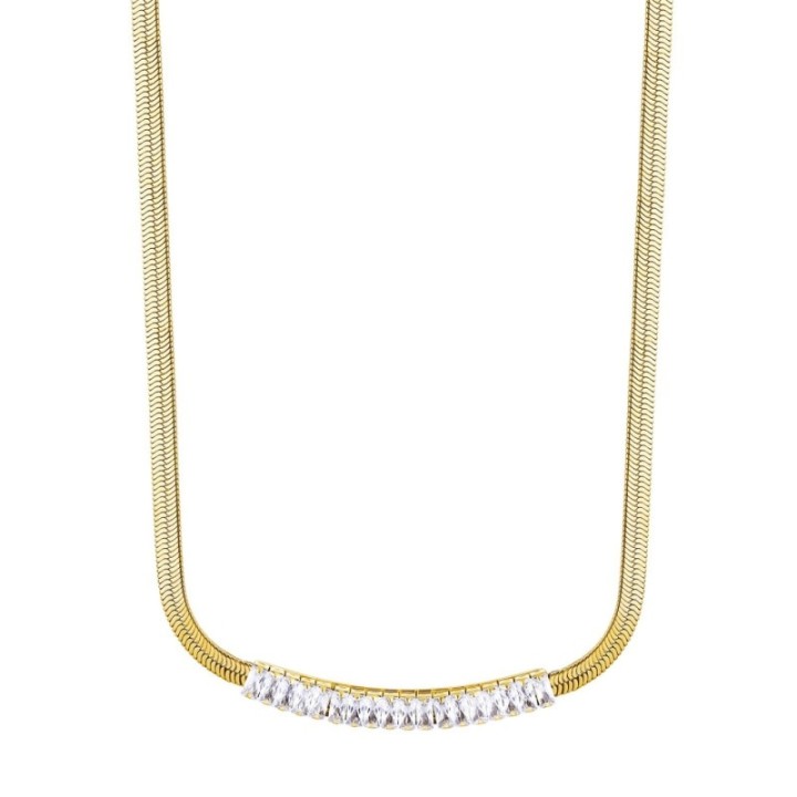 Giro-Diadema Modernista Snake Zirconia Acciaio