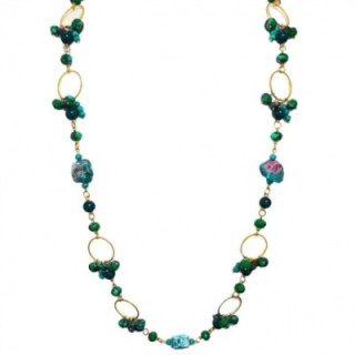 Collana Bijoux Lunga Pietre Cristalli Verdi