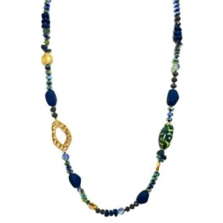 Collana Bijoux Lunga Kenya Pietre Cristalli Blu