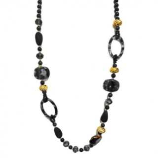 Collana Bijoux Lunga Zanzibar Pietre Cristalli Neri