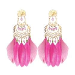Pendenti Piuma Fucsia Dama...