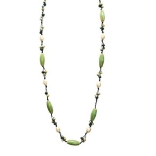 Collana Bijoux Lunga Eritrea Pietre Cristalli Verdi