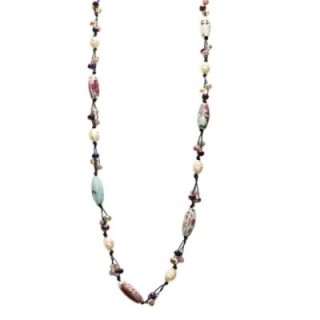 Collana Bijoux Lunga Eritrea Pietre Cristalli Viola