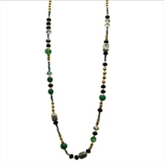 Collana Bijoux Lunga Etiopia Pietre Cristalli Verdi