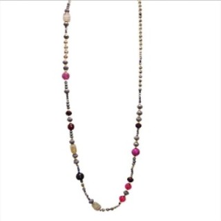 Collana Bijoux Lunga Etiopia Pietre Cristalli Viola