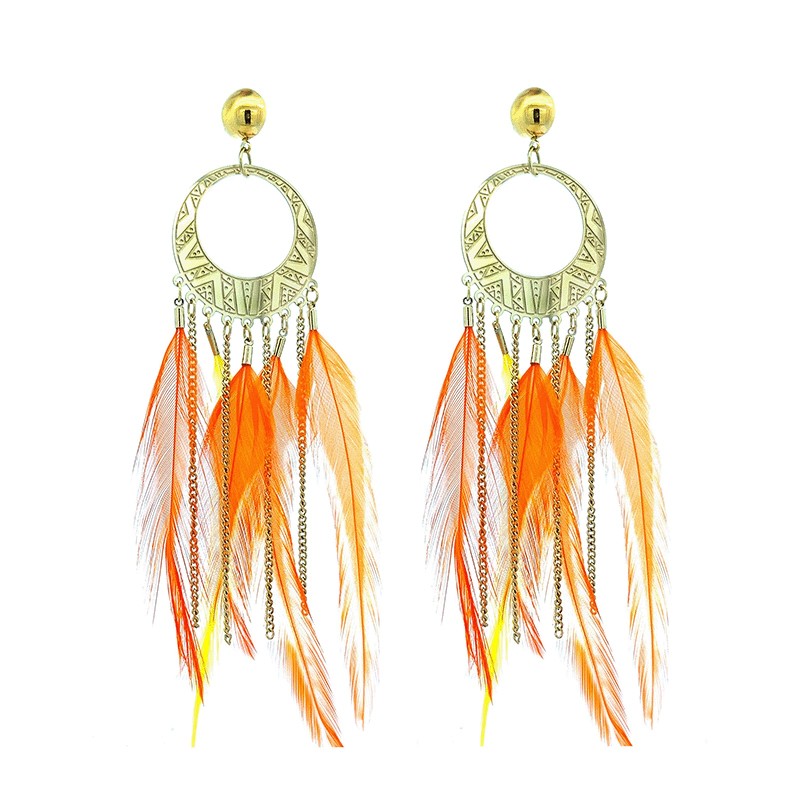 Pendenti Piuma Arancio Yosemite Acciaio 316L
