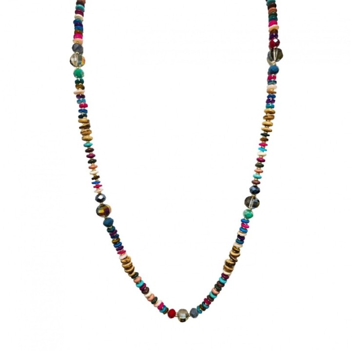 Collana Perline Lunga Congo Pietre Cristalli Carnival