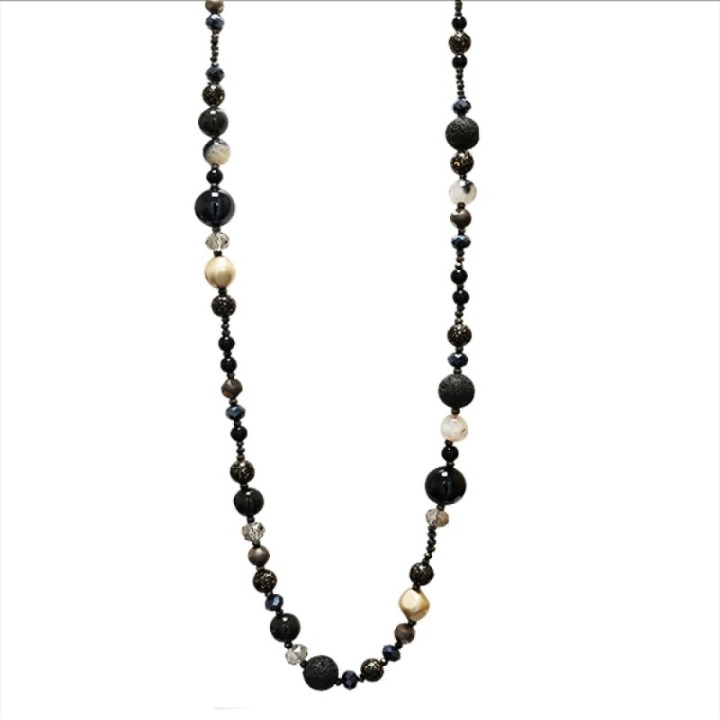 Collana Perline Lunga Namibia Bianconera
