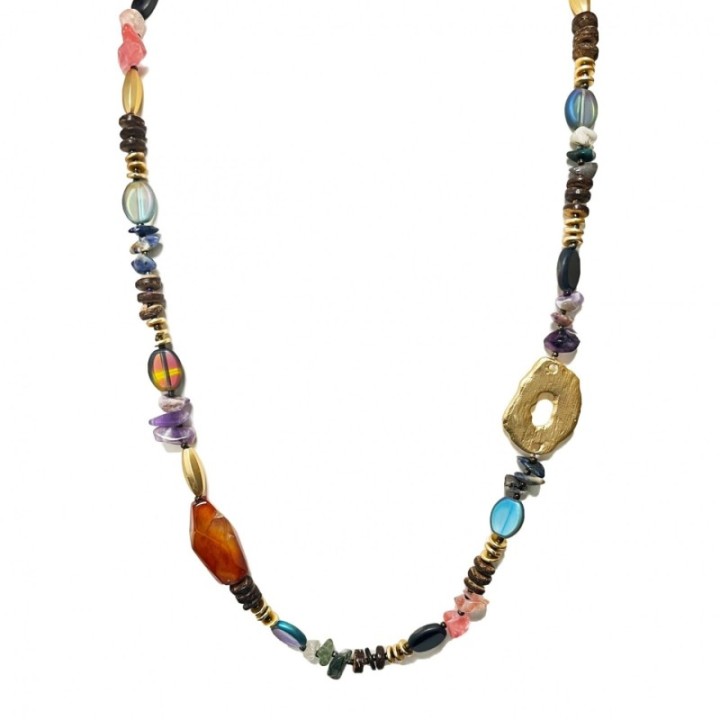 Collana Lunga Perline Aurea Malawi Fantasia