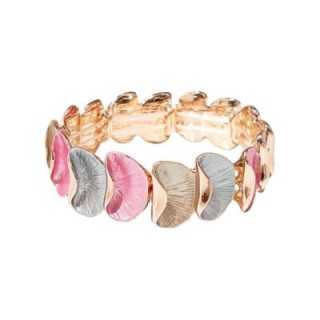 Bracciale Bijoux Elastico Ventaglio Smaltato Rosa