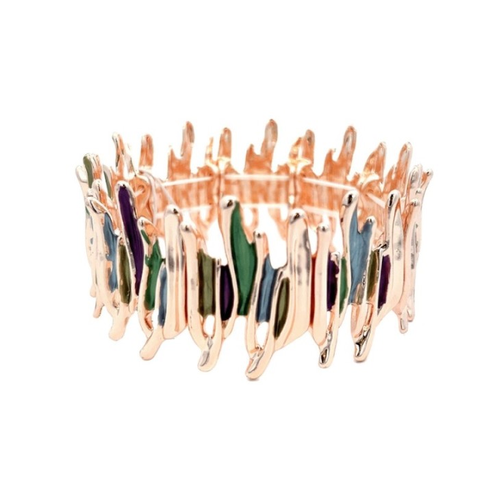 Bracciale Bijoux Elastico Esuberante Smaltato Verde