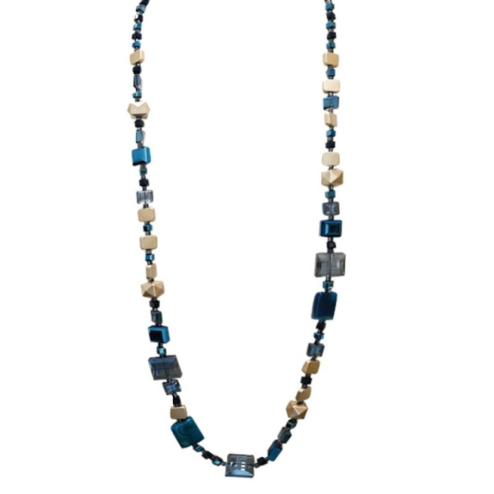 Collana Perline Lunga Kigali Blu