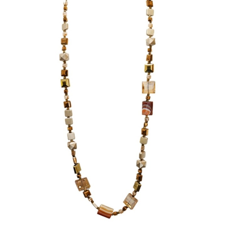 Collana Perline Lunga Kigali Champagne