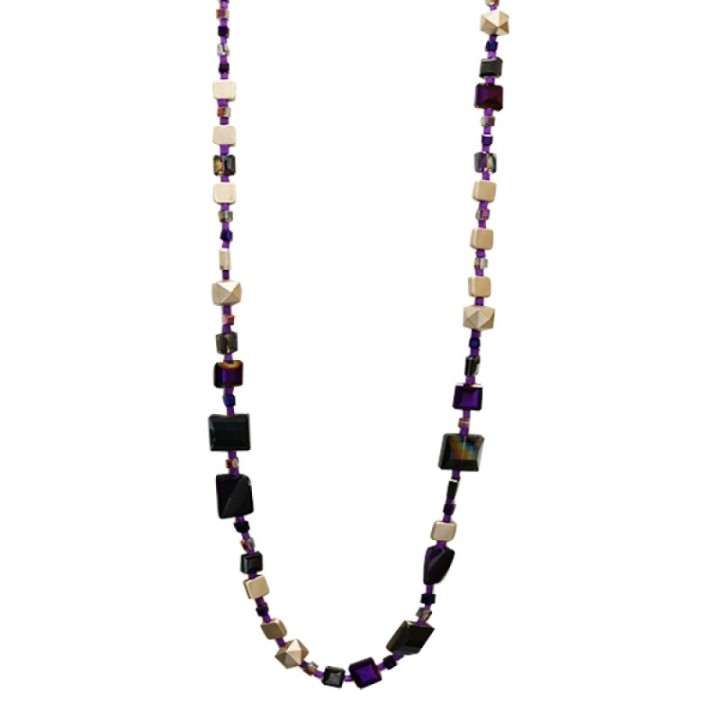 Collana Perline Lunga Kigali Viola