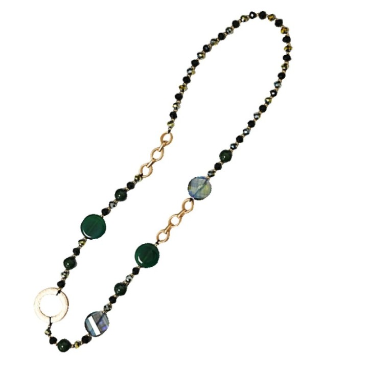 Collana Perline Lunga Aurea Bamako Verde