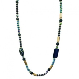Collana Perline Lunga Monrovia Blu