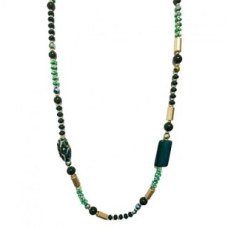 Collana Perline Lunga Monrovia Verde