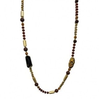 Collana Perline Lunga Monrovia Marrone