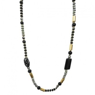 Collana Perline Lunga Monrovia Nera