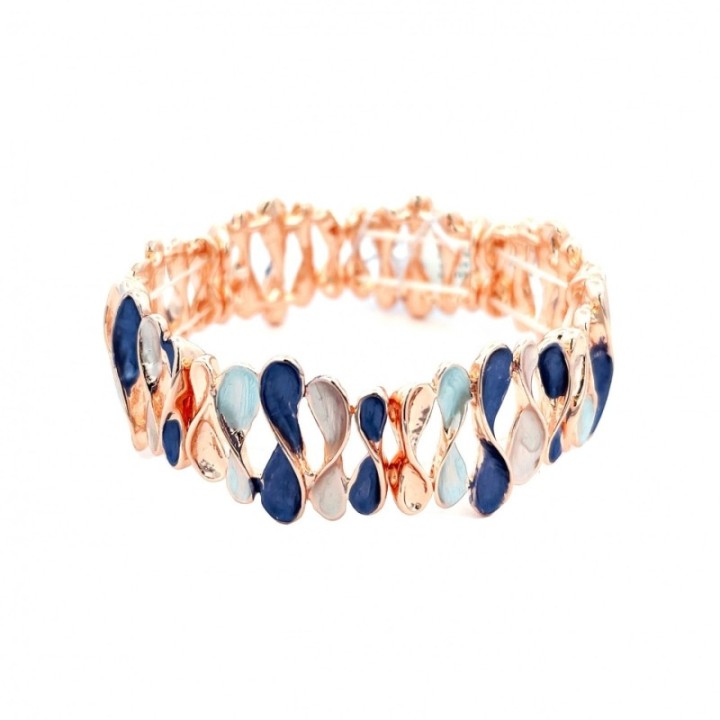 Bracciale Bijoux Elastico Elica DNA Smaltato Blu