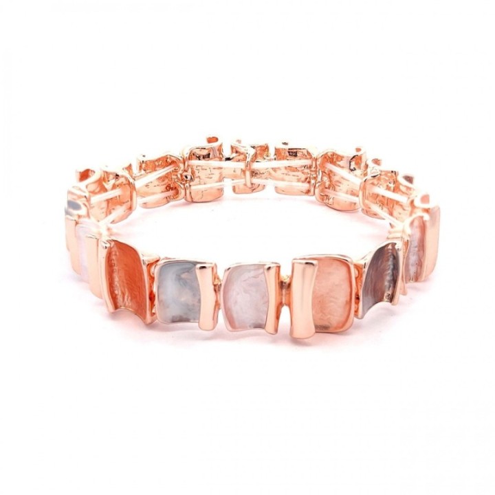 Bracciale Bijoux Elastico Ricciolino Smaltato Beige