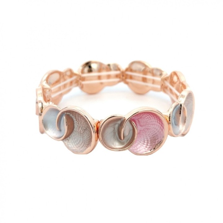 Bracciale Bijoux Elastico Ricciolo Runa Smaltato Rosa