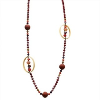Collana Perline Lunga Aurea Luanda Rossa