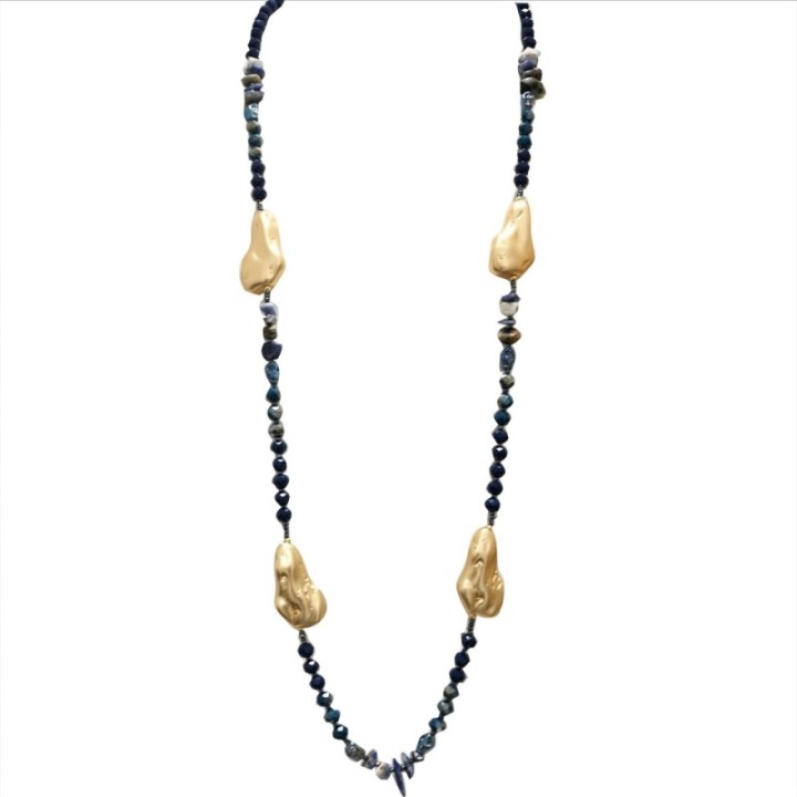 Collana Perline Lunga Pepita Sucre Blu