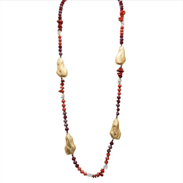 Collana Perline Lunga Pepita Sucre Rossa