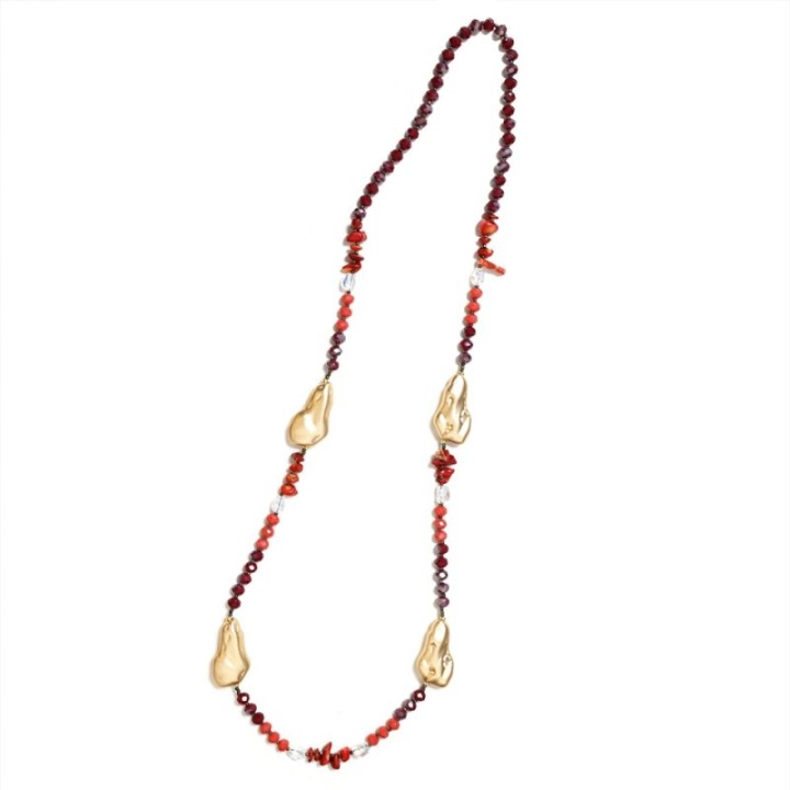 Collana Perline Lunga Pepita Sucre Rossa