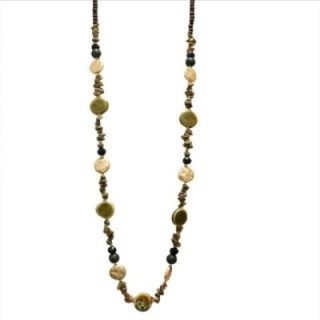 Collana Perline Lunga Pepita Quito Verde