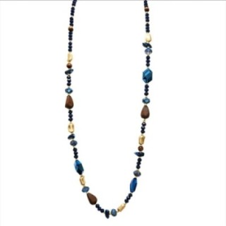 Collana Perline Lunga Pepite Santiago Blu